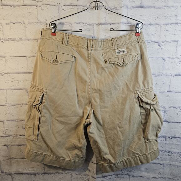 Polo Ralph Lauren Cargo Utility Shorts Mens 36 Khaki Pockets Cotton Casual Twill - Picture 4 of 7